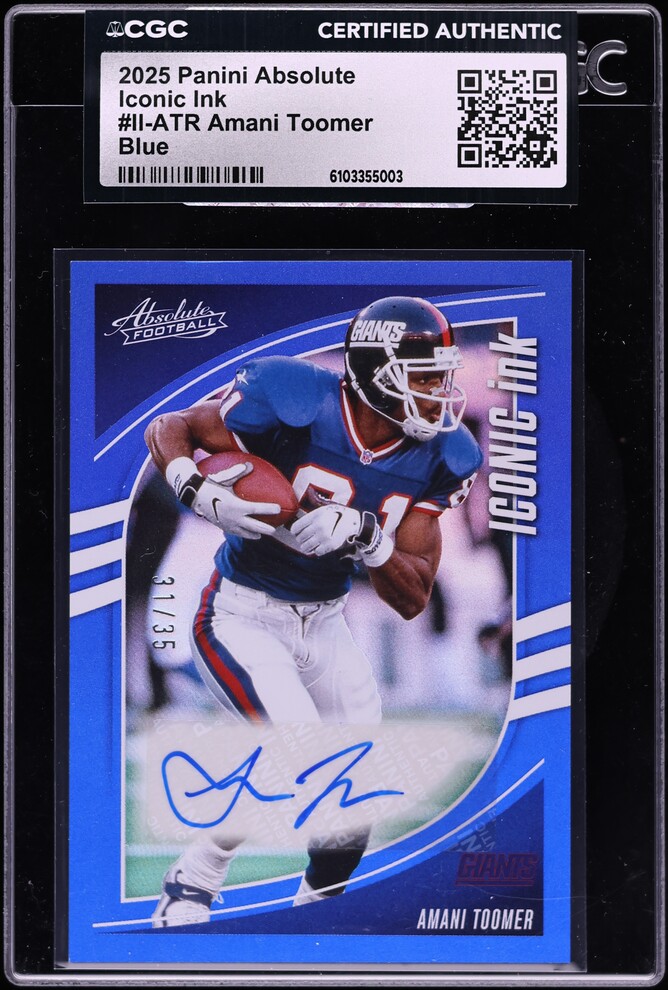 2025 Absolute Iconic Ink Blue Amani Toomer AUTO /35 #II-ATR CGC AUTH