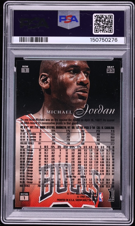 1996 Flair Showcase Row 1 Michael Jordan #23 PSA 6 EXMT