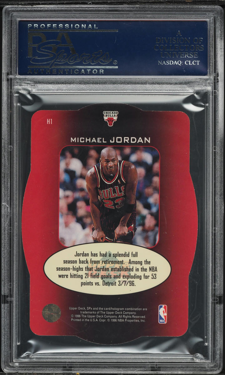 1996 SPx Holoview Heroes Die-Cut Michael Jordan #H1 PSA 10 GEM MINT