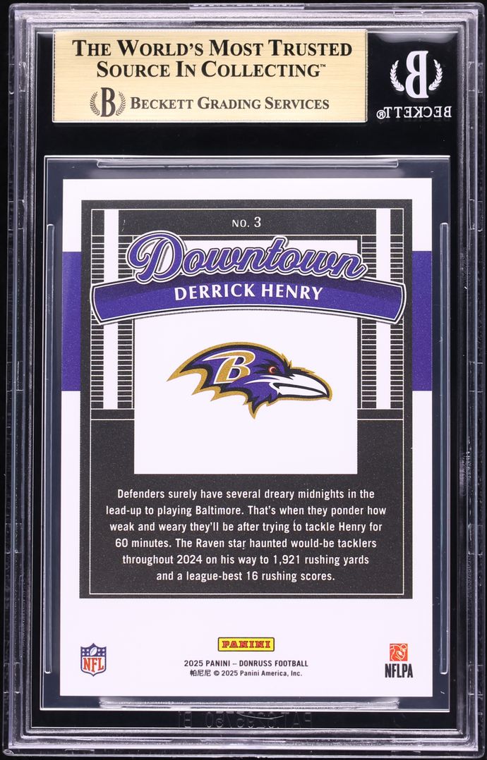 2025 Donruss Downtown! Derrick Henry #3 BGS 10 PRISTINE