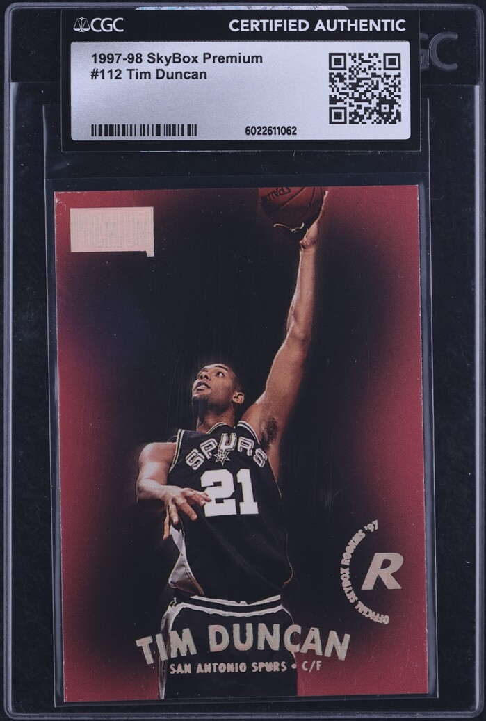 1997 Skybox Premium Tim Duncan ROOKIE #112 CGC AUTH