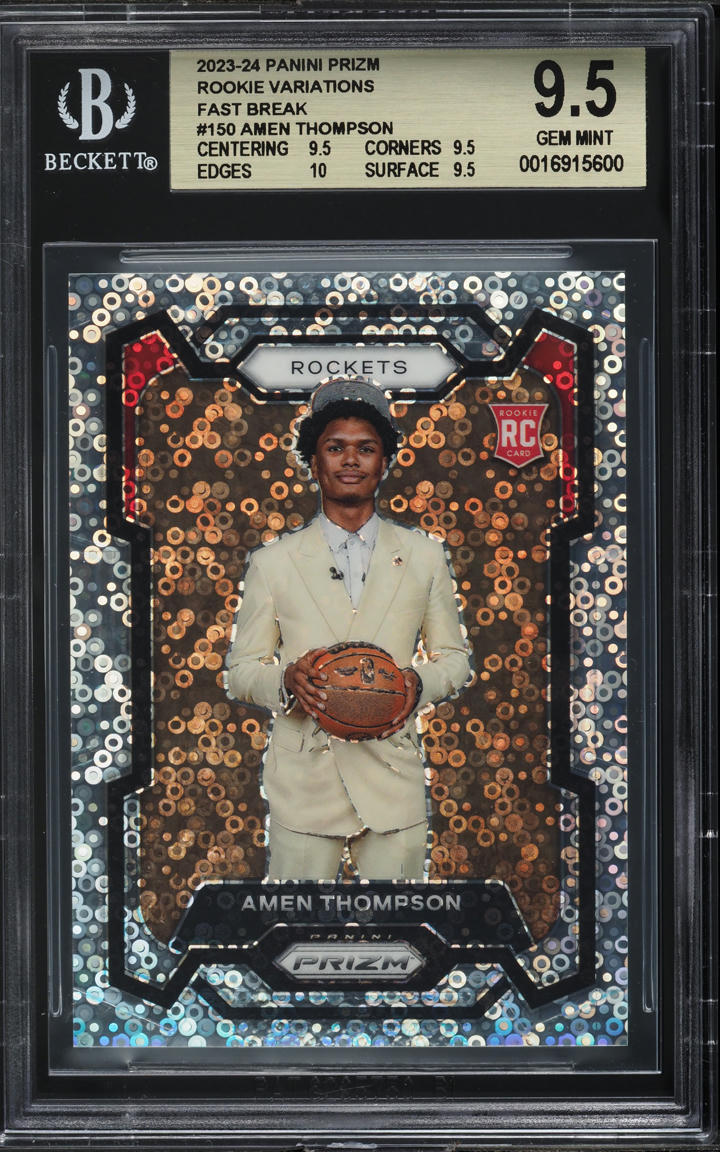 2023 Panini Prizm Variation Fast Break Amen Thompson ROOKIE #150 BGS 9.5 GEM
