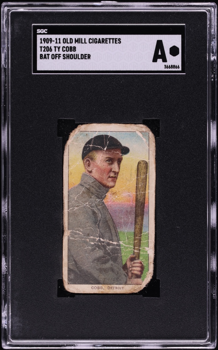 1909-11 T206 Ty Cobb BAT OFF SHOULDER, OLD MILL SGC AUTH