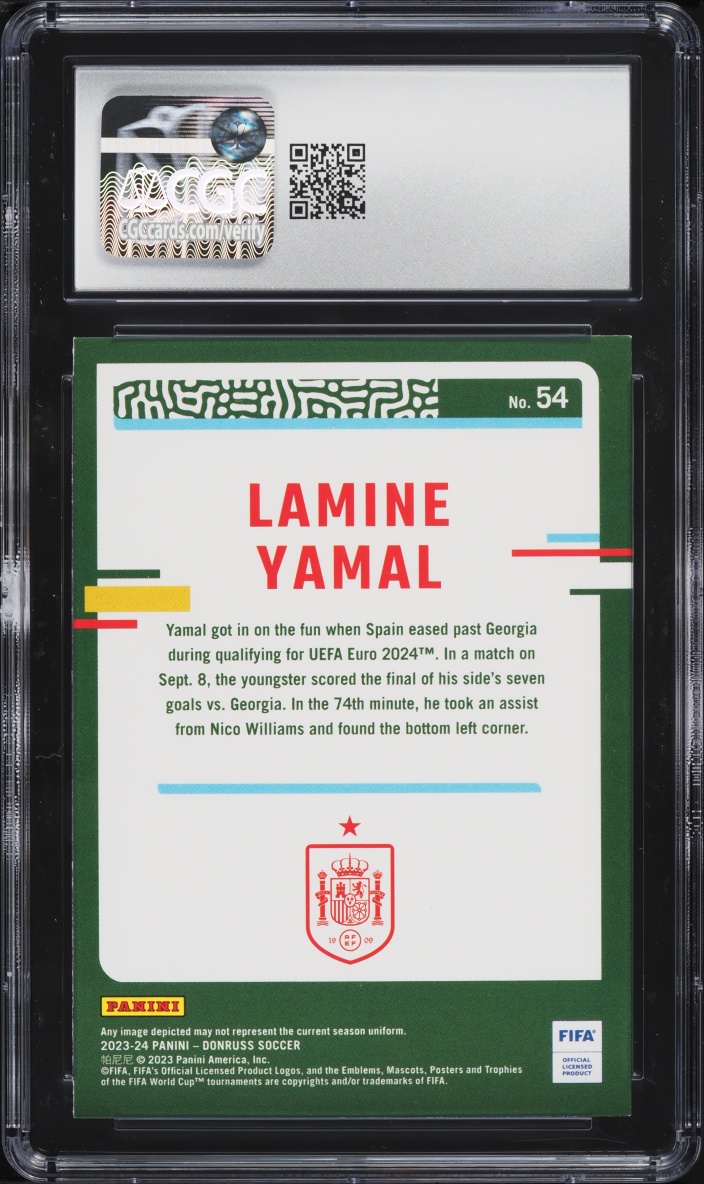 2023 Donruss FIFA Lamine Yamal ROOKIE #54 CGC 8 NM-MT