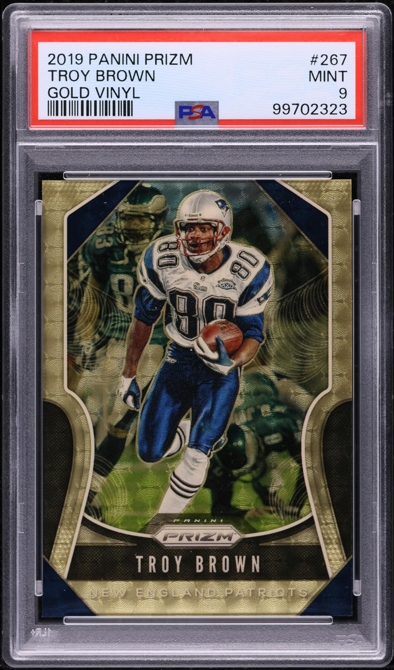 2019 Panini Prizm Gold Vinyl Troy Brown GOLD VINYL #267 PSA 9 MINT
