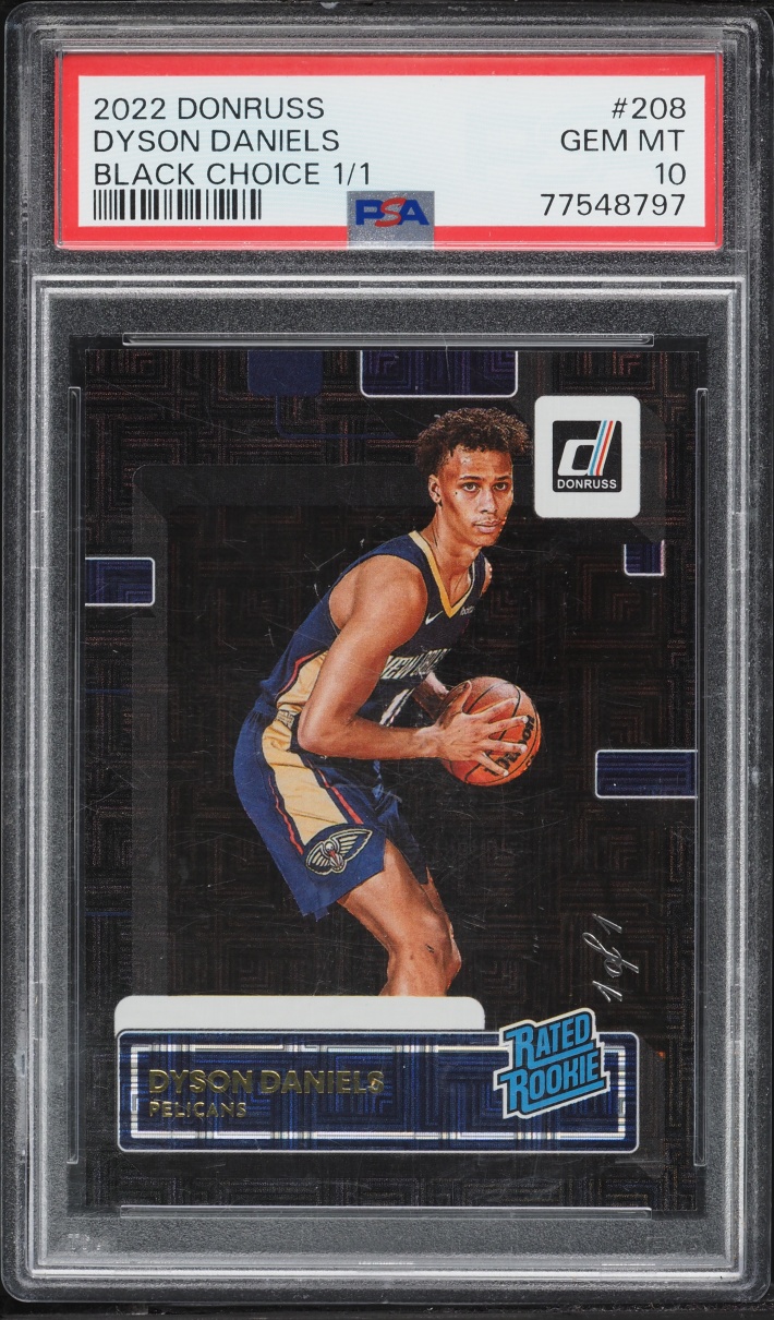 2022 Donruss Black Choice Dyson Daniels ROOKIE 1/1 #208 PSA 10 GEM MINT