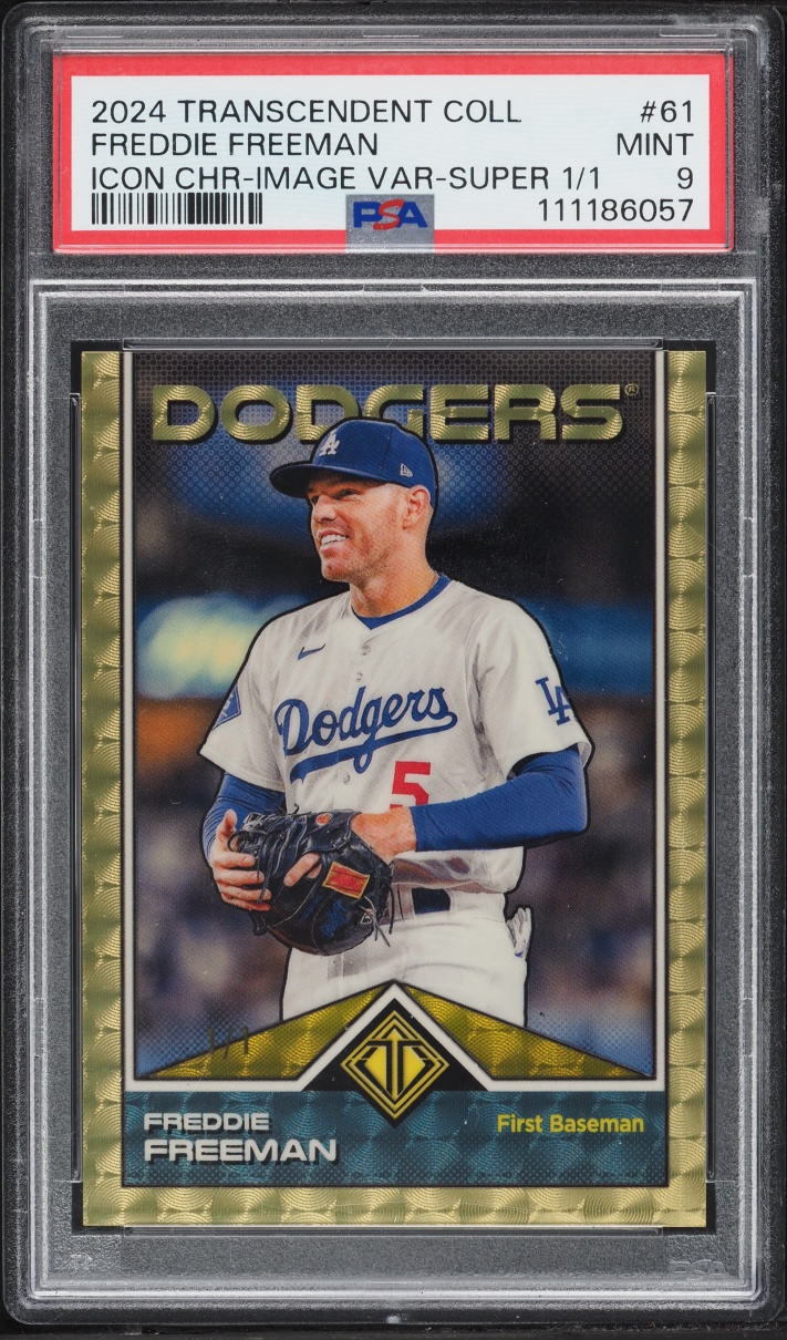 2024 Topps Transcendent Collection Icons Chrome Superfractor Freddie Freeman 1/1 #61 PSA 9 MINT