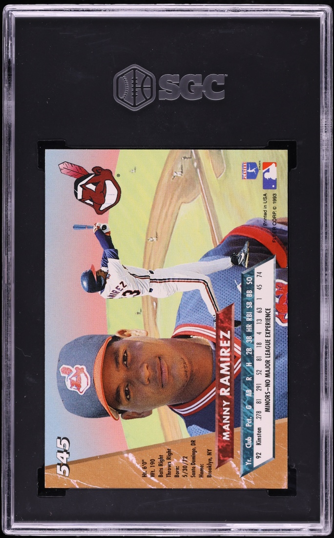 1993 Ultra Manny Ramirez ROOKIE #545 SGC 9.5 MINT+