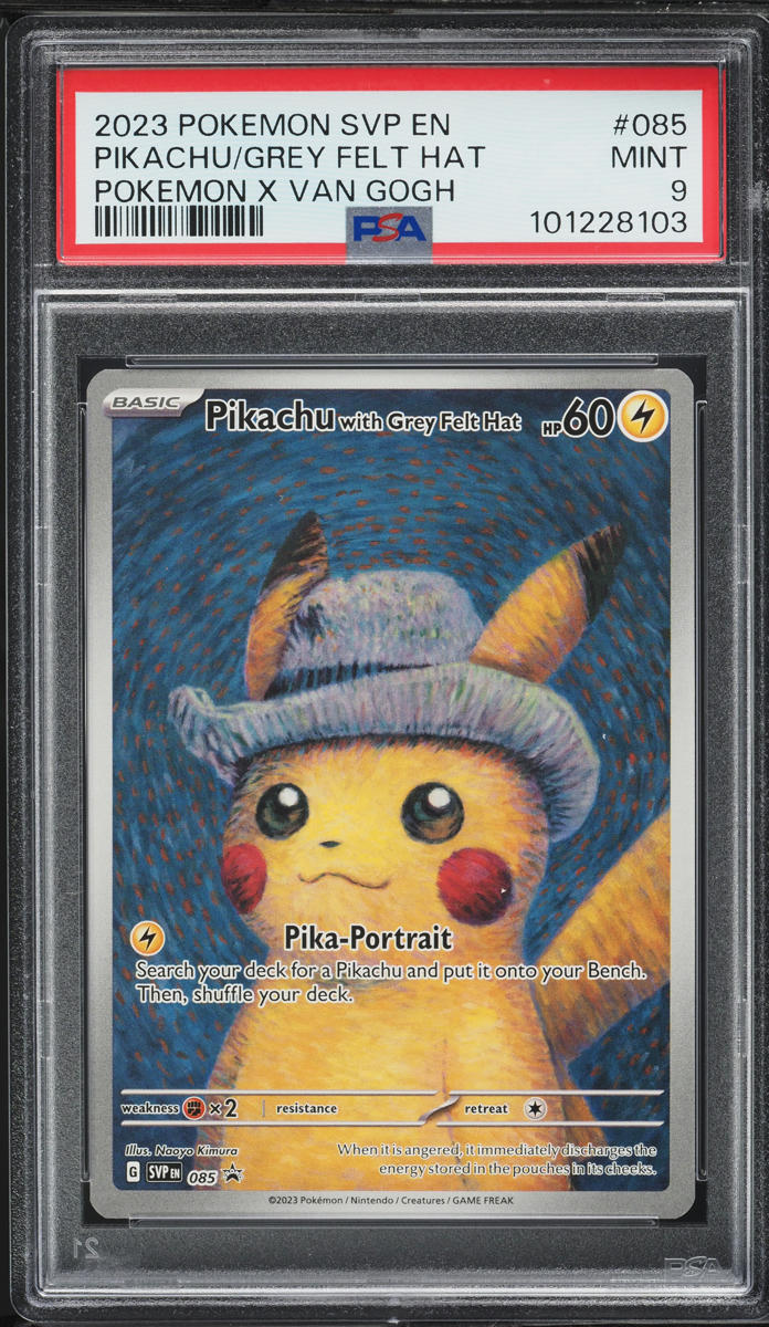 2023 Pokemon SV Black Star Promo Van Gogh Pikachu With Grey Felt Hat PSA 9 MINT