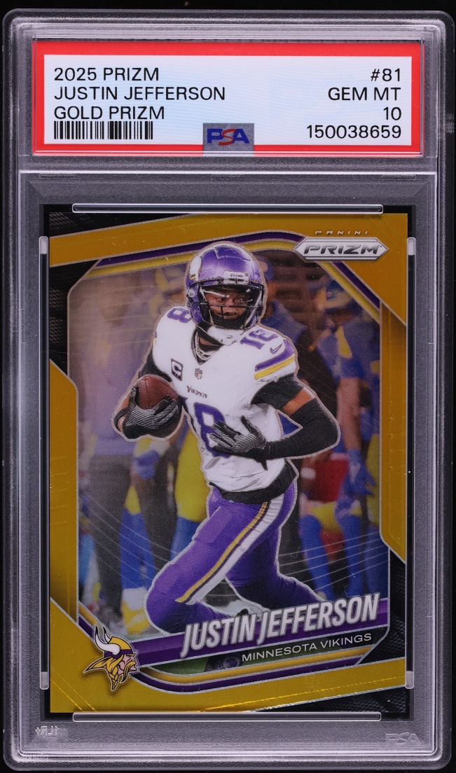 2025 Panini Prizm Gold Justin Jefferson /10 #81 PSA 10 GEM MINT