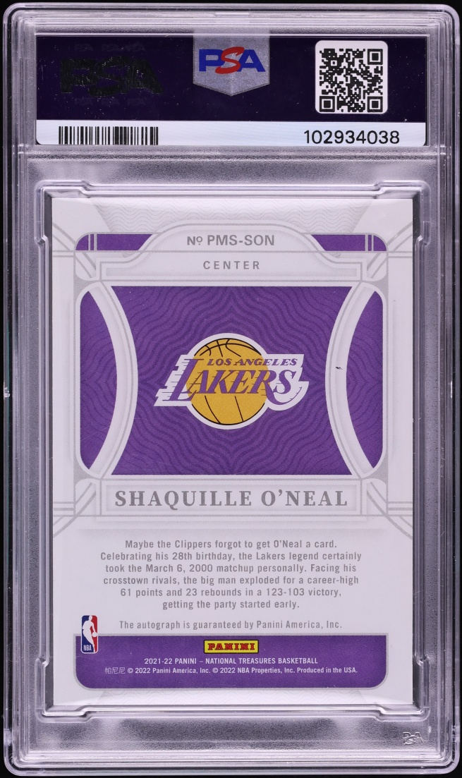 2021 National Treasures Penmanship Shaquille O'Neal AUTO /25 #PMS-SON PSA 9 MINT - Photo 2