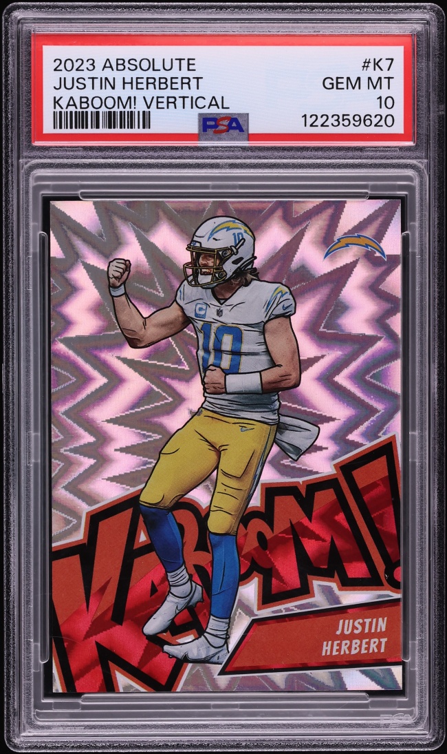 2023 Absolute Kaboom! Vertical Justin Herbert #K7 PSA 10 GEM MINT