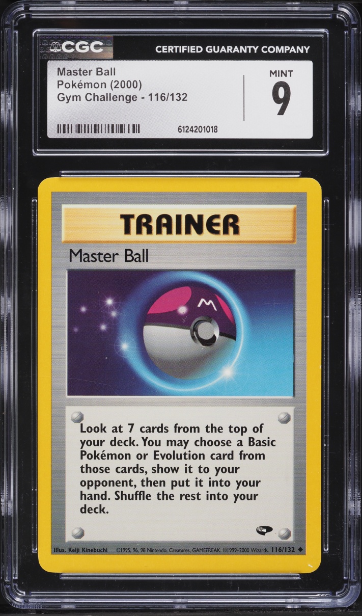 2000 Pokemon Gym Challenge Master Ball #116 CGC 9 MINT