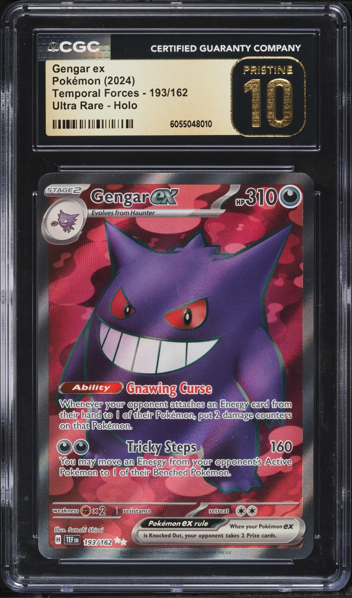 2024 Pokemon Scarlet & Violet Temporal Forces Full Art Gengar ex #193 CGC 10 PRISTINE