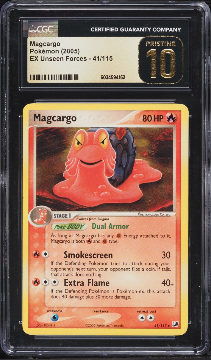2005 Pokemon EX Unseen Forces Magcargo #41 CGC 10 PRISTINE