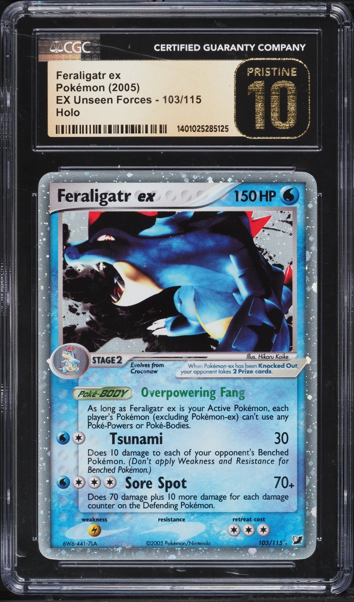 2005 Pokemon EX Unseen Forces Holo Feraligatr ex #103 CGC 10 PRISTINE