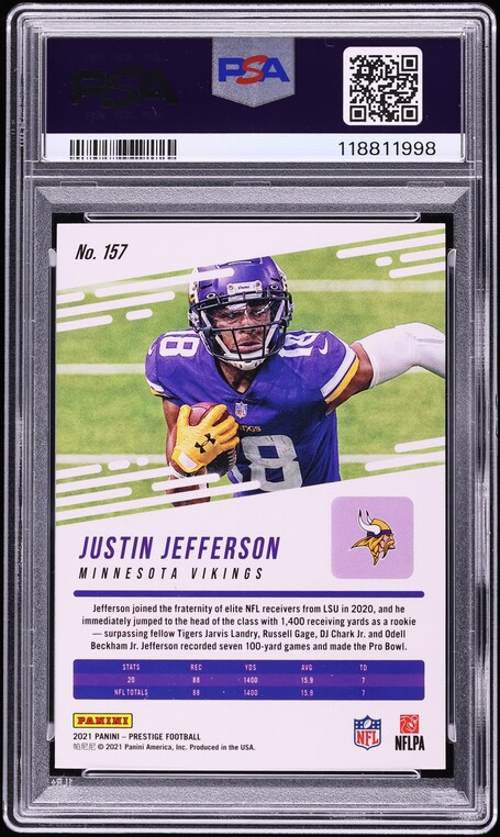 2021 Panini Prestige Justin Jefferson #157 PSA 10 GEM MINT