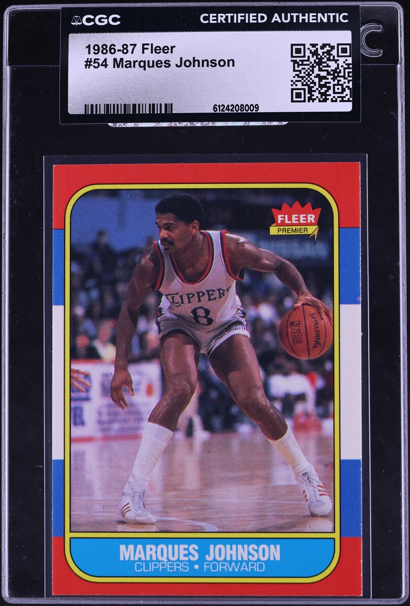 1986 Fleer Basketball Marques Johnson #54 CGC AUTH