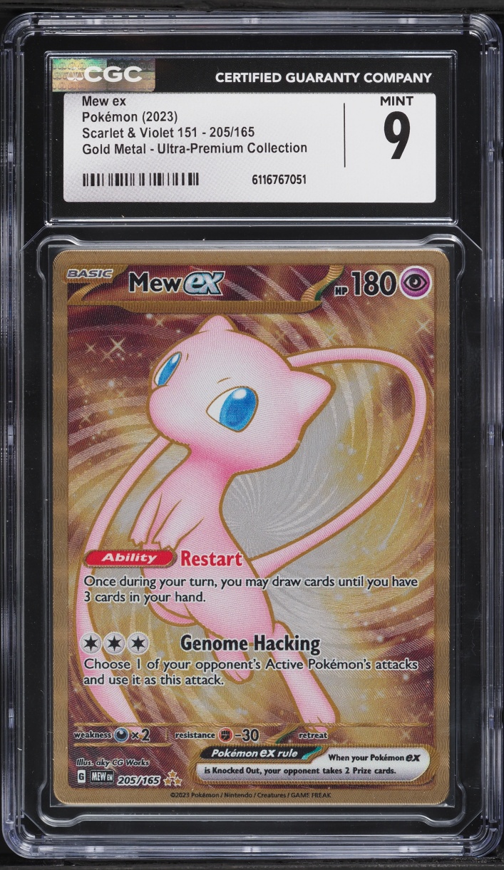 2023 Pokemon Scarlet & Violet 151 UPC Metal Gold Rare Mew ex #205 CGC 9 MINT