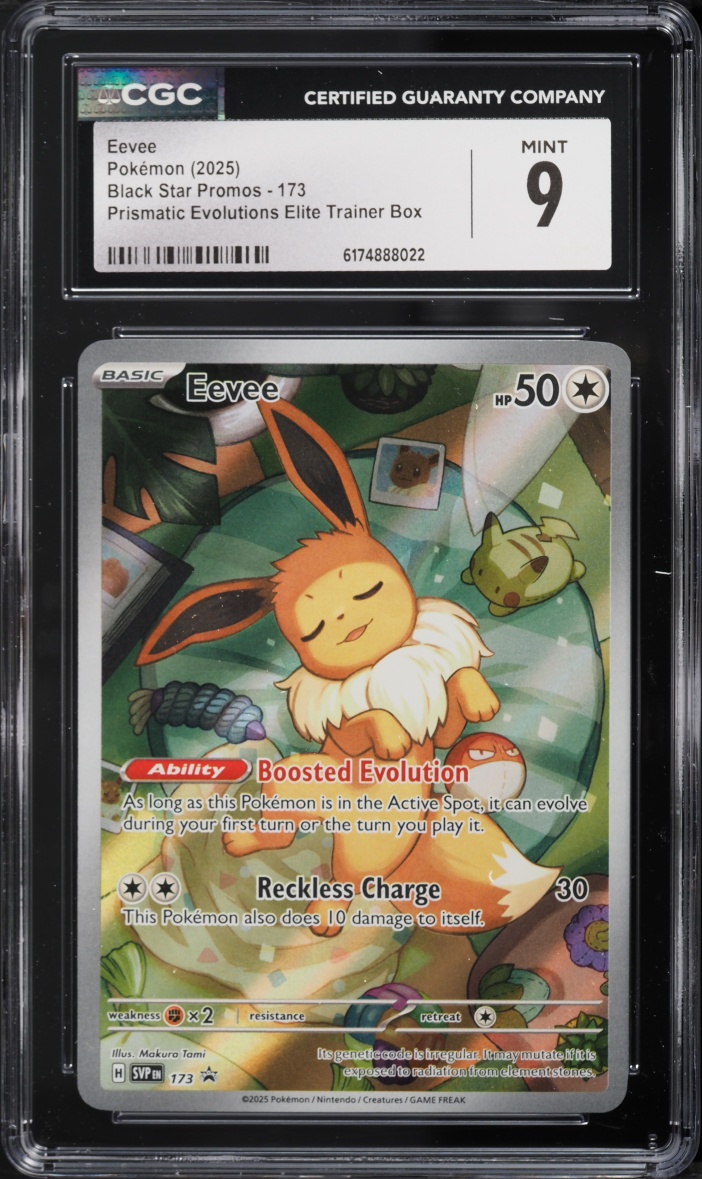 2025 Pokemon Scarlet & Violet Promo Prismatic Evolutions ETB Full Art Eevee #173 CGC 9 MINT