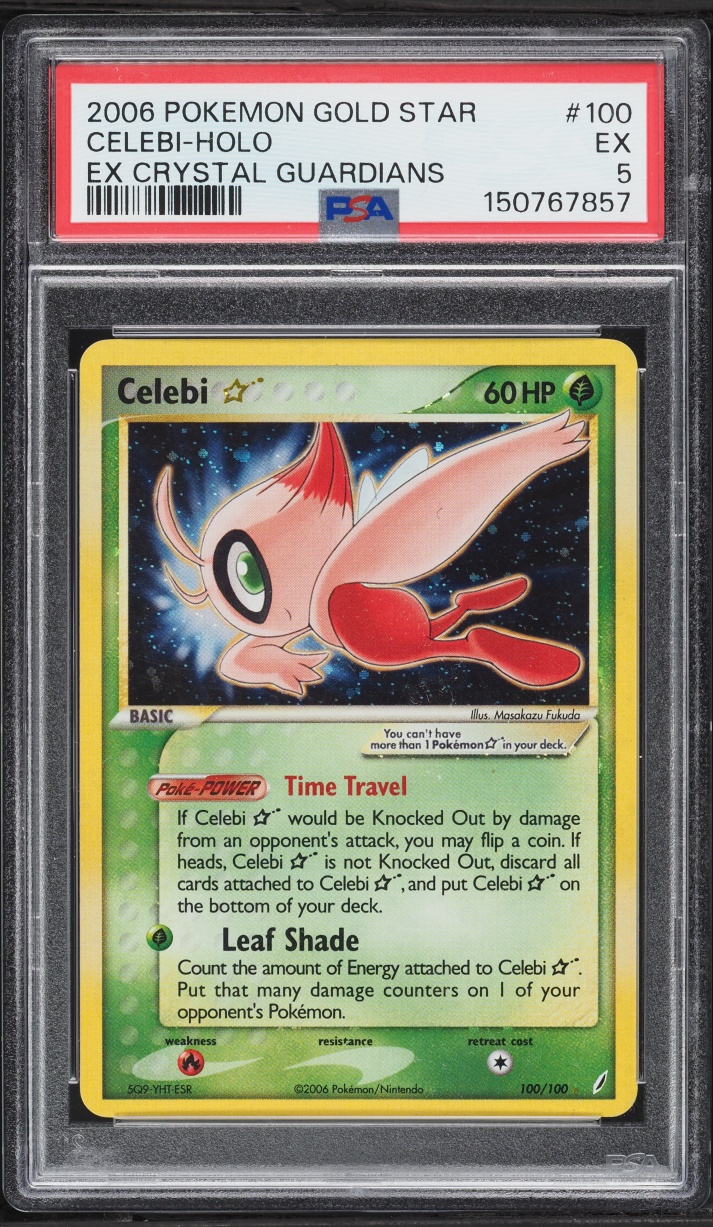 2006 Pokemon EX Crystal Guardians Holo Celebi Gold Star #100 PSA 5 EX