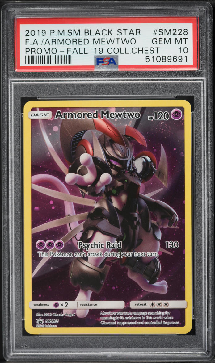 2019 Pokemon Sun & Moom Black Star Promo Fall '19 Armored Mewtwo #SM228 PSA 10 GEM MINT