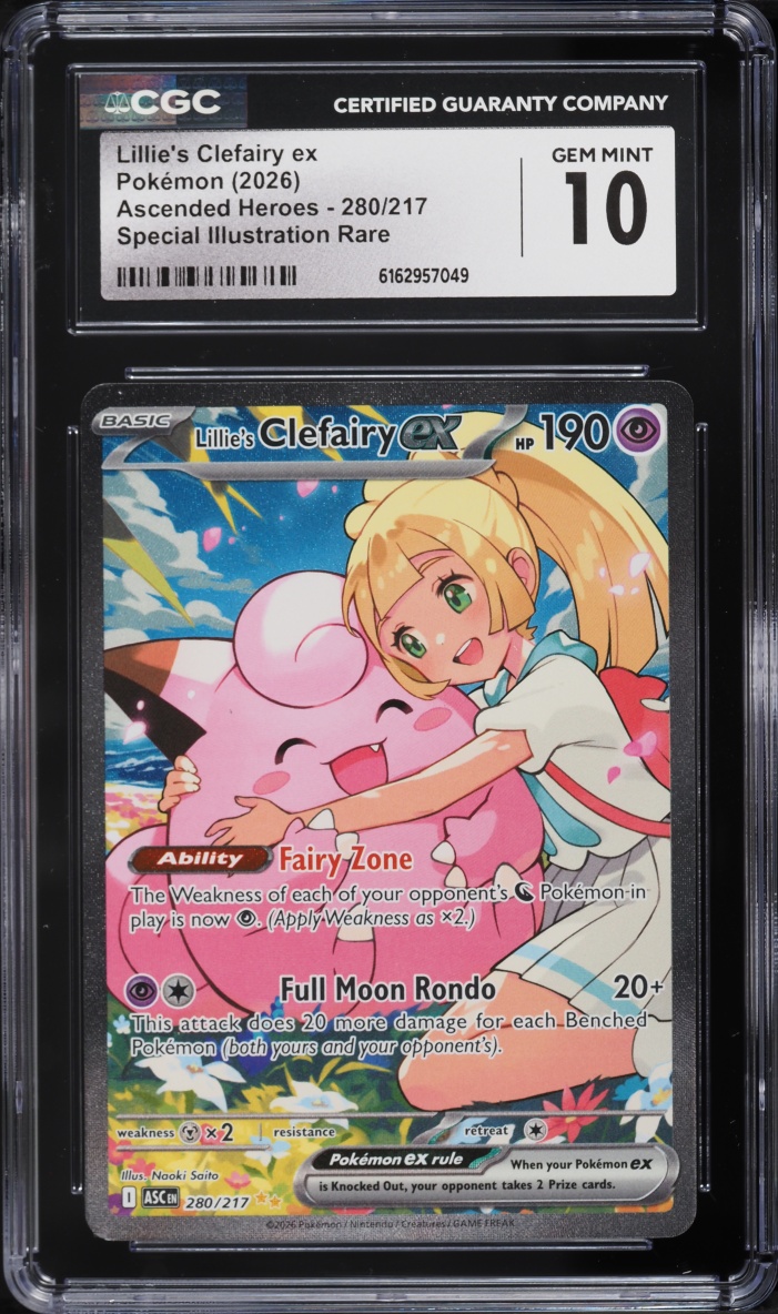2026 Pokemon Mega Evolution Ascended Heroes SIR Lillie's Clefairy ex #280 CGC 10 GEM MINT