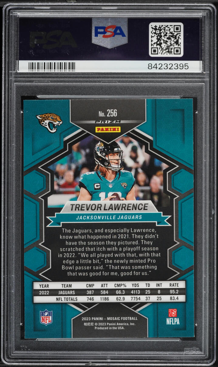 2023 Panini Mosaic White Sparkle Trevor Lawrence #256 PSA 10 GEM MINT