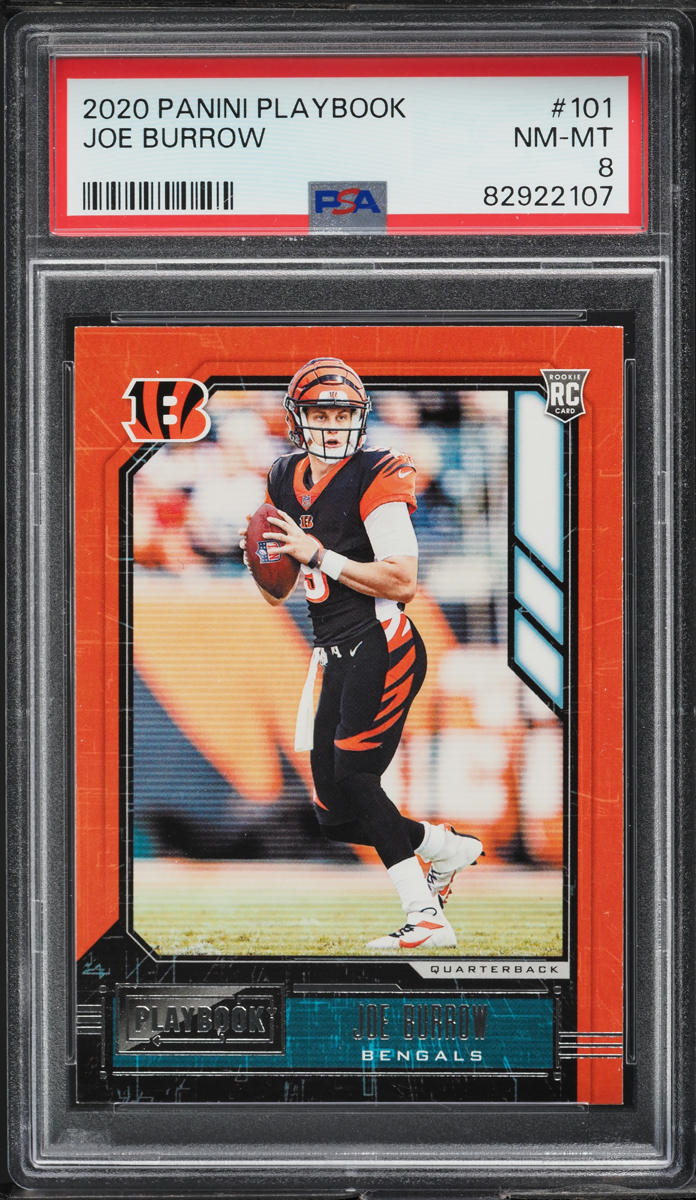 2020 Panini Playbook Joe Burrow ROOKIE #101 PSA 8 NM-MT