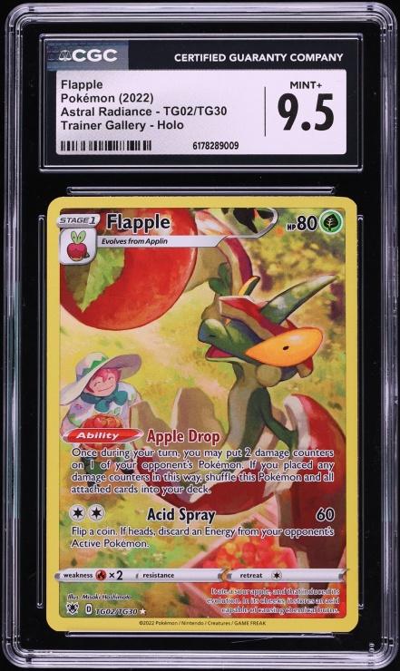 2022 Pokemon Sword & Shield Astral Radiance CHR Flapple #TG02 CGC 9.5 MINT+