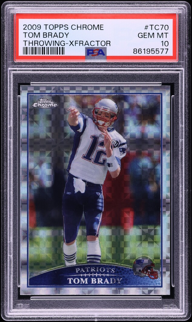 2009 Topps Chrome Throwing Xfractor Tom Brady #TC70 PSA 10 GEM MINT - Photo 1