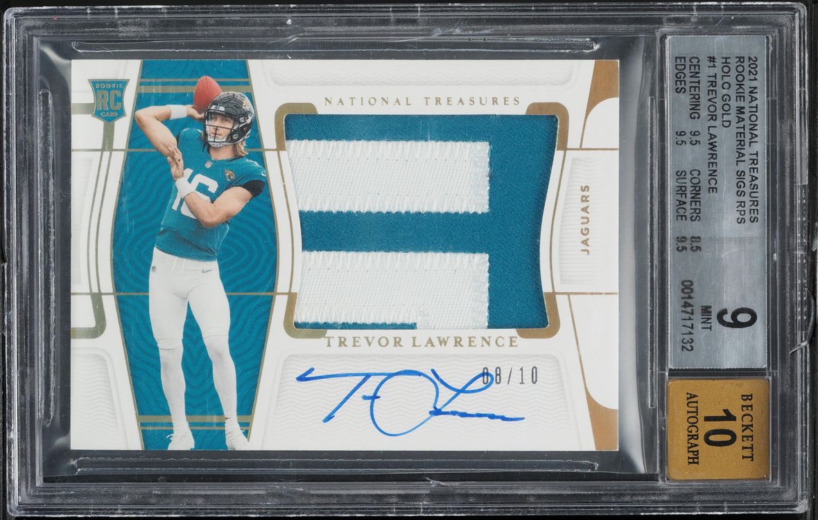 2021 National Treasures Holo Gold Trevor Lawrence ROOKIE PATCH AUTO /10 ...