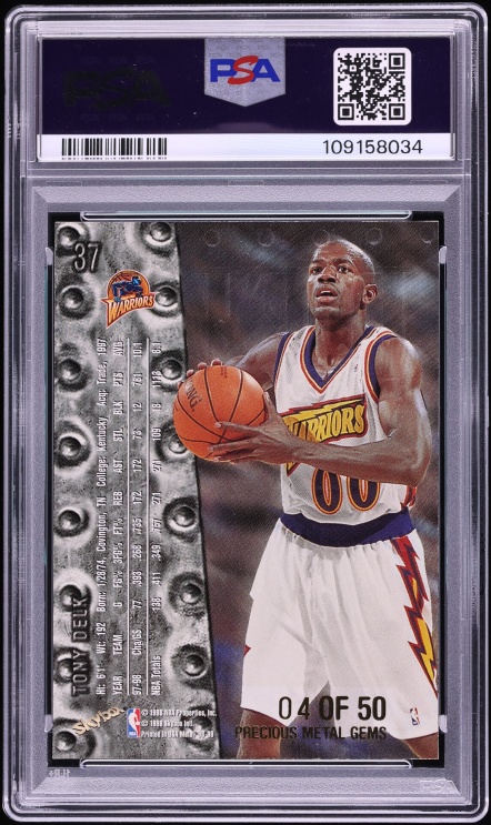 1998 Metal Universe Precious Metal Gems PMG Tony Delk /50 #37 PSA 6 EXMT - Photo 2