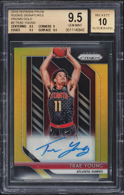 2018 Panini Prizm Black Prizms Trae Young ROOKIE RC 1/1 #78 BGS 9