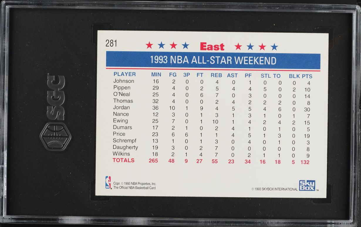1993 Hoops East NBA All-Star Team Michael Jordan #281 SGC 10 GEM MINT
