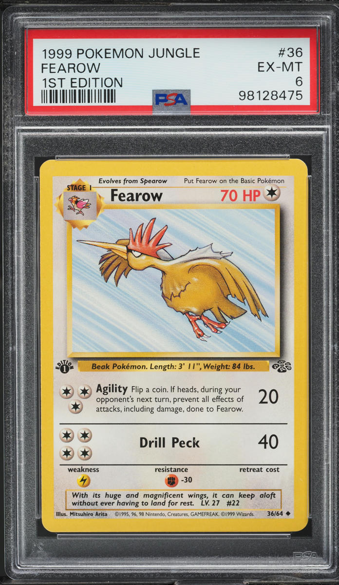 1999 Pokemon Jungle 1st Edition Fearow #36 PSA 6 EXMT