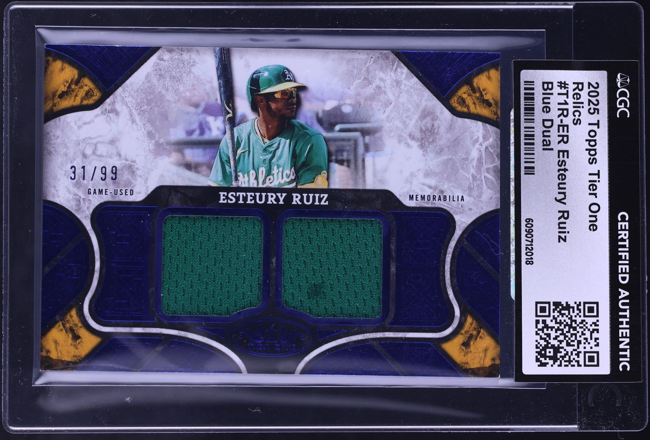 2025 Topps Tier One Dual Blue Esteury Ruiz PATCH /99 #T1R-ER CGC AUTH