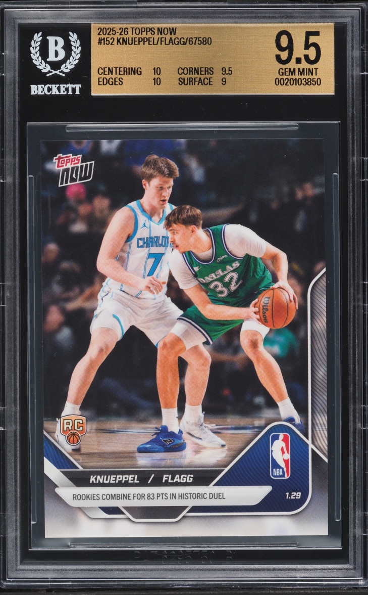2025 #152 Kon Knueppel/Cooper Flagg BGS 9.5 Topps Now Kon Knueppel Cooper Flagg ROOKIE
