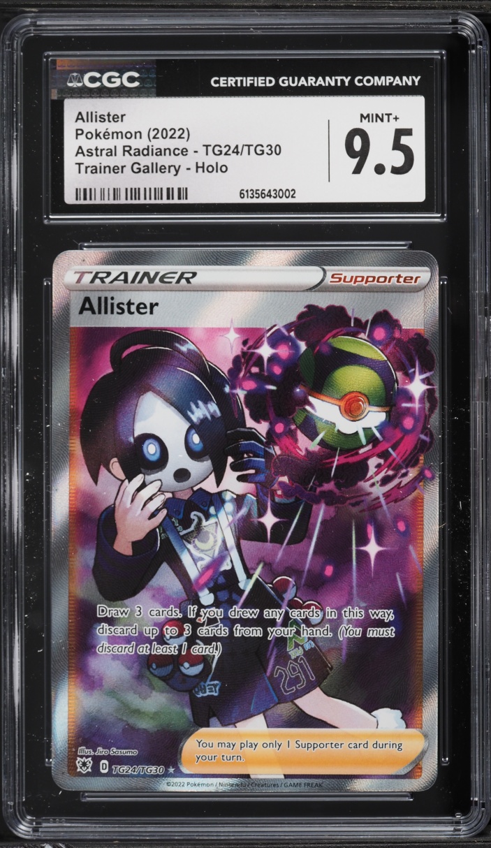 2022 Pokemon Sword & Shield Astral Radiance Full Art Allister #TG24 CGC 9.5 MINT+