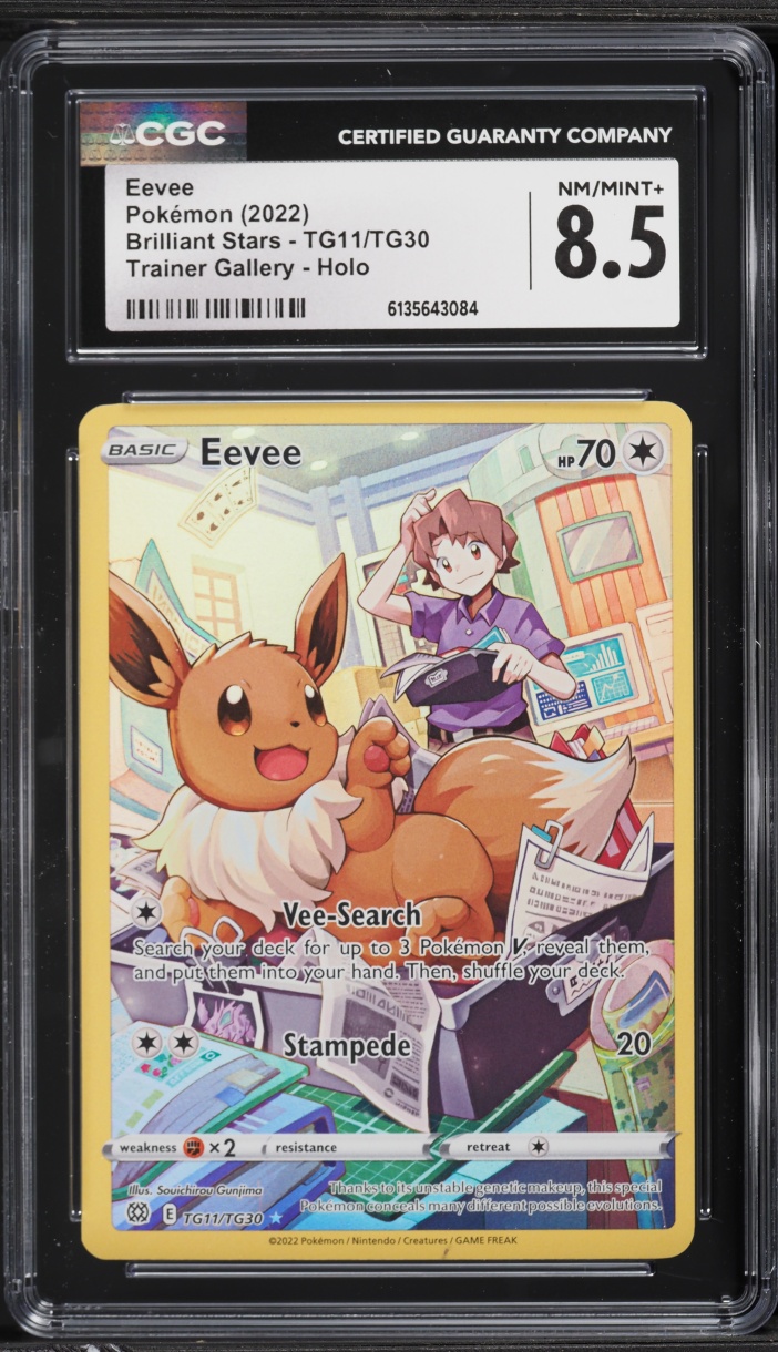 2022 Pokemon Sword & Shield Brilliant Stars CHR Eevee #TG11 CGC 8.5 NM-MT+