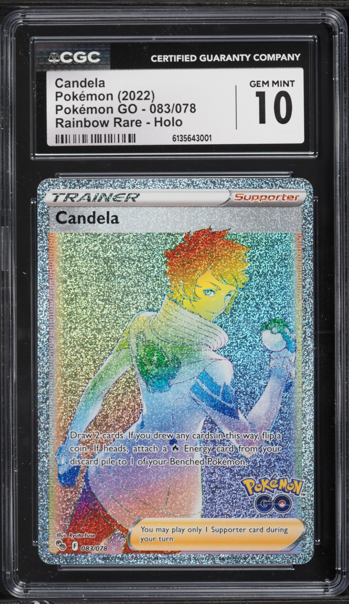 2022 Pokemon Sword & Shield Pokemon GO Rainbow Rare Candela #83 CGC 10 GEM MINT