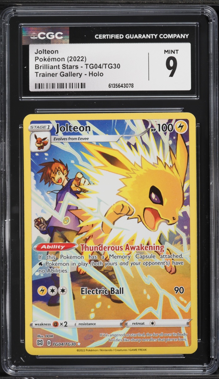 2022 Pokemon Sword & Shield Brilliant Stars CHR Jolteon #TG04 CGC 9 MINT