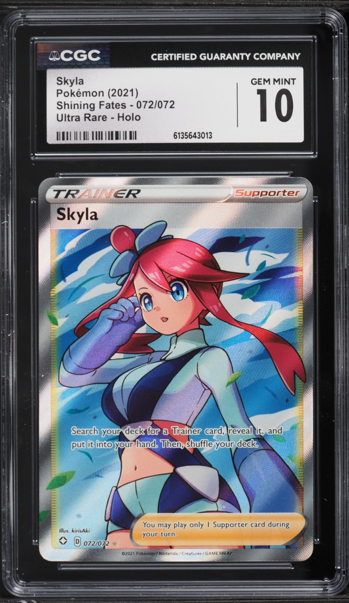 2021 Pokemon Sword & Shield Shining Fates Full Art Skyla #72 CGC 10 GEM MINT
