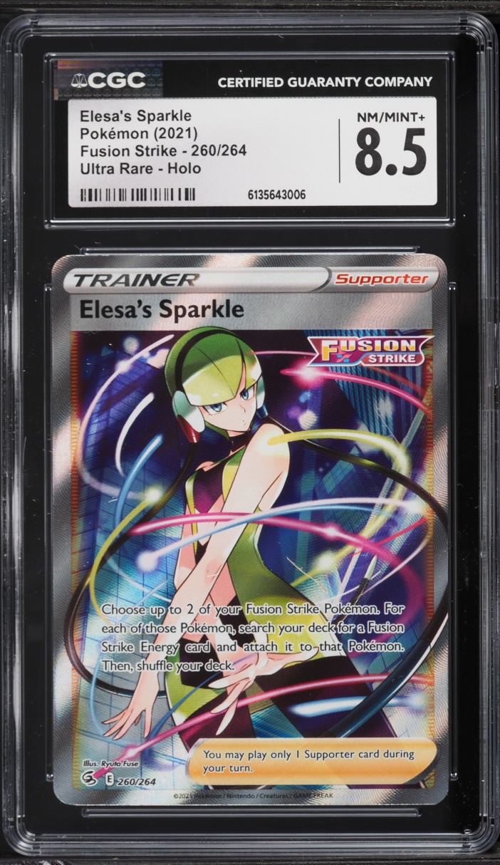 2021 Pokemon Sword & Shield Fusion Strike Full Art Elesa's Sparkle #260 CGC 8.5 NM-MT+
