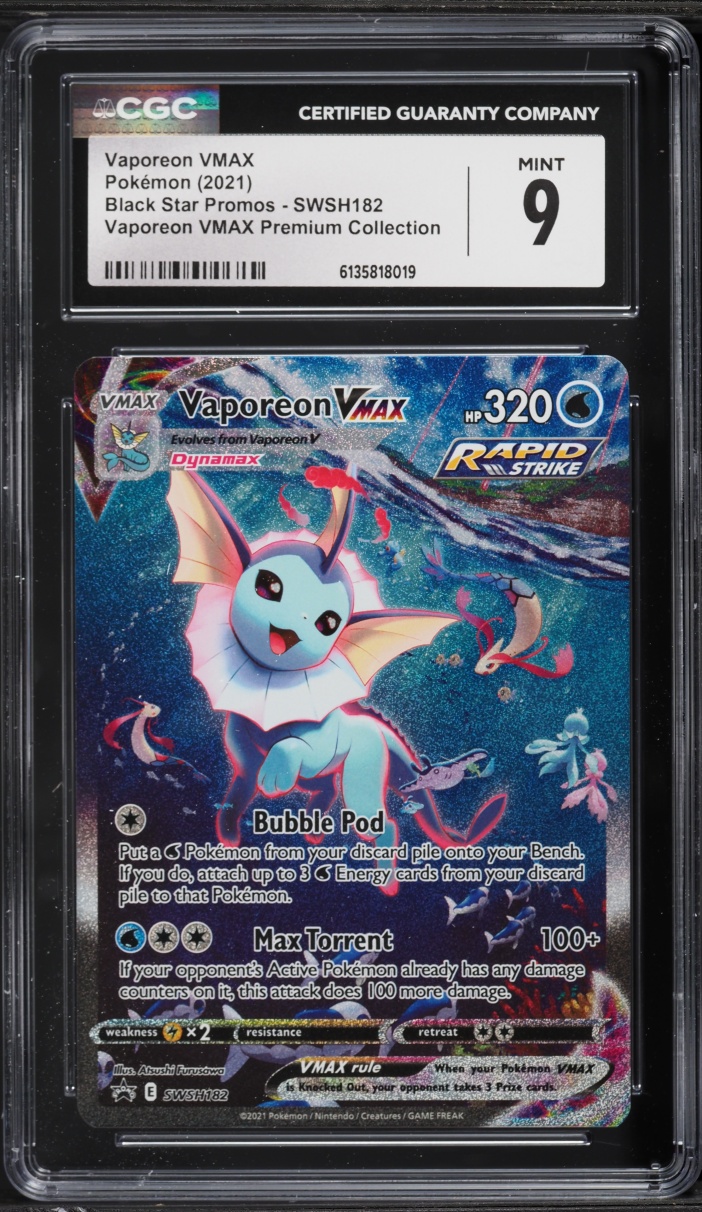 2021 Pokemon Sword & Shield Promo Premium Collection Alt Art Vaporeon VMAX #SWSH182 CGC 9 MINT