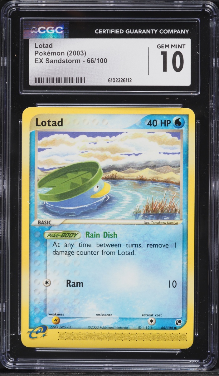 2003 Pokemon EX Sandstorm Lotad #66 CGC 10 GEM MINT