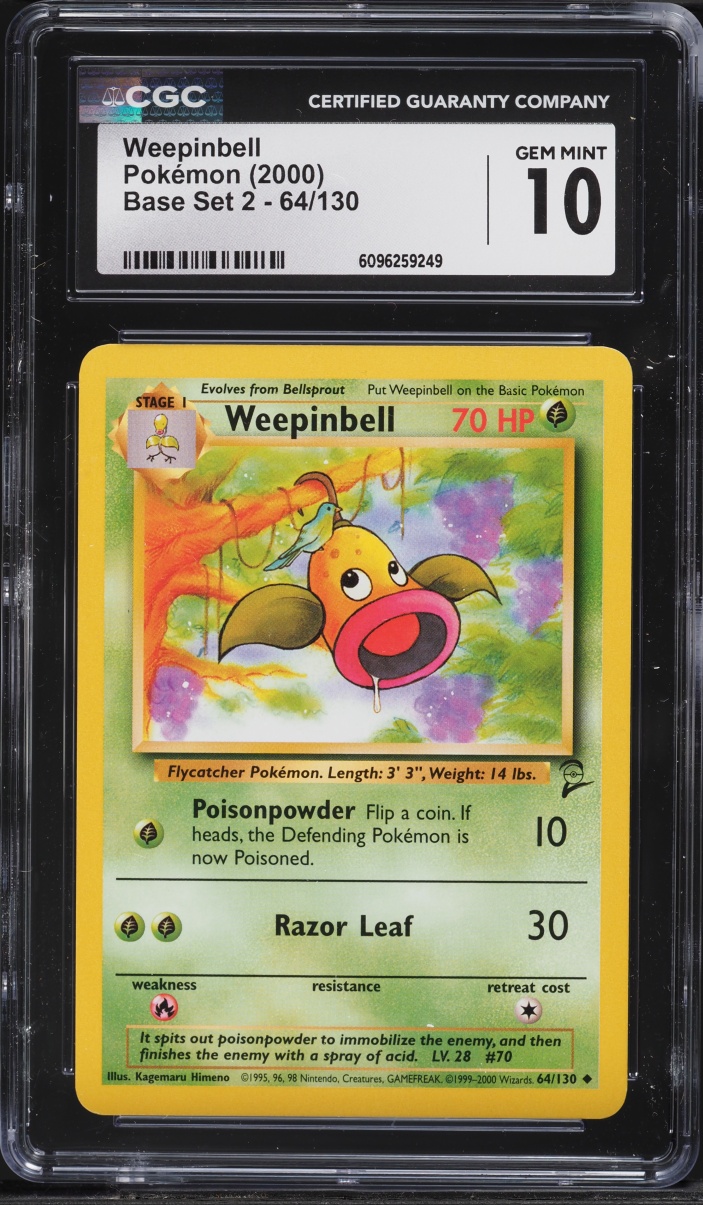2000 Pokemon Base Set 2 Weepinbell #64 CGC 10 GEM MINT
