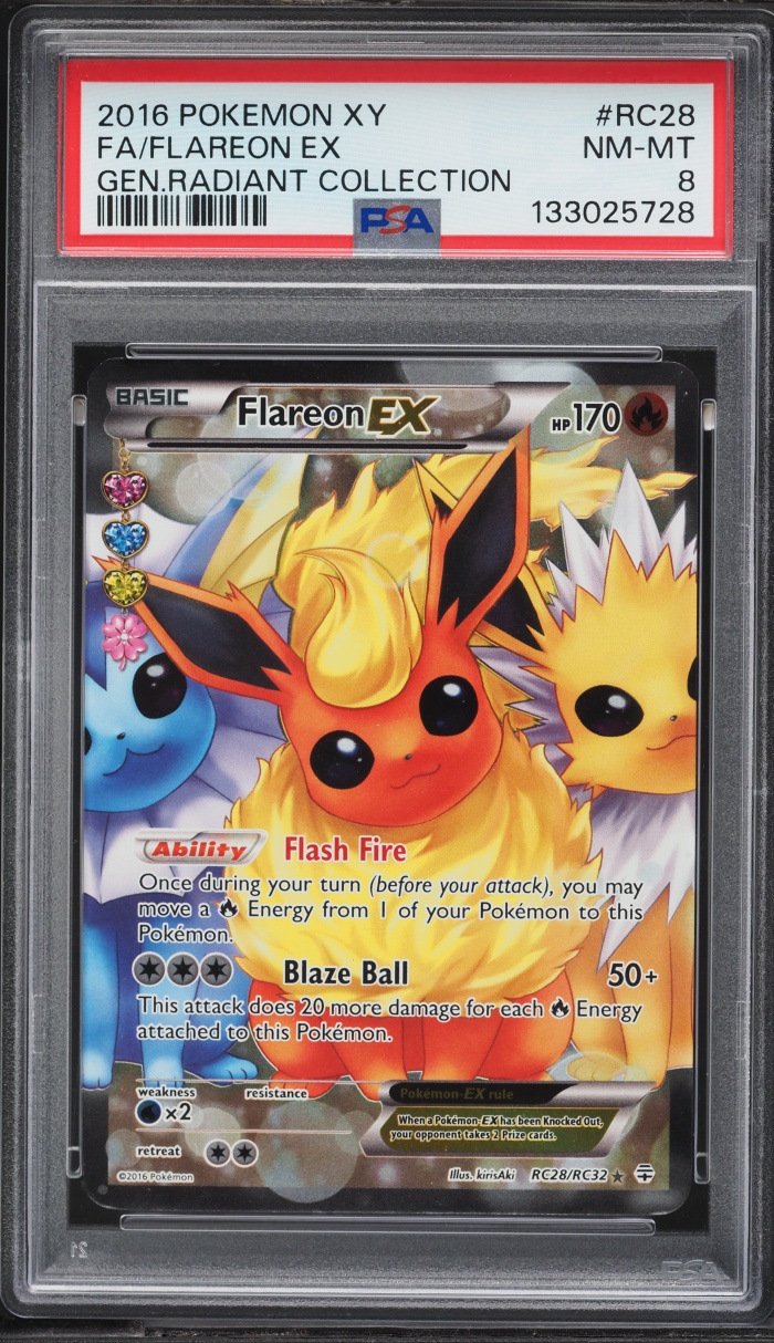 2016 Pokemon XY Generations Radiant Collection Full Art Flareon EX #RC28 PSA 8 NM-MT