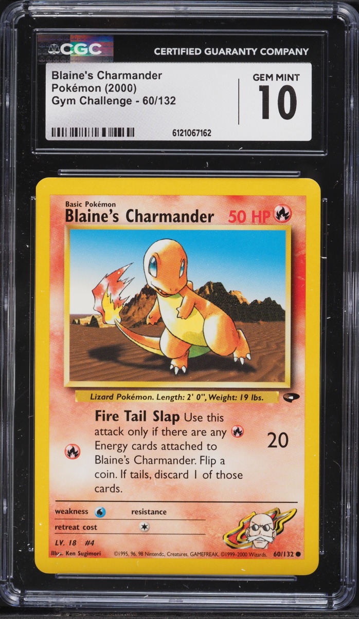 2000 Pokemon Gym Challenge Blaine's Charmander #60 CGC 10 GEM MINT