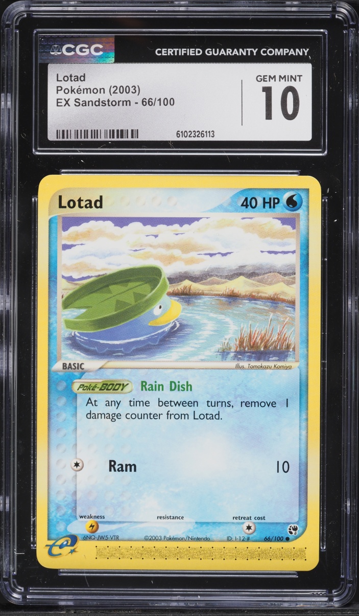 2003 Pokemon EX Sandstorm Lotad #66 CGC 10 GEM MINT